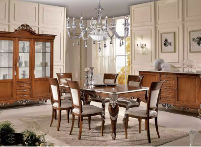 Esstisch 6x Stühle Esszimmer Essgruppe Klassischer Sideboard 9tlg Set